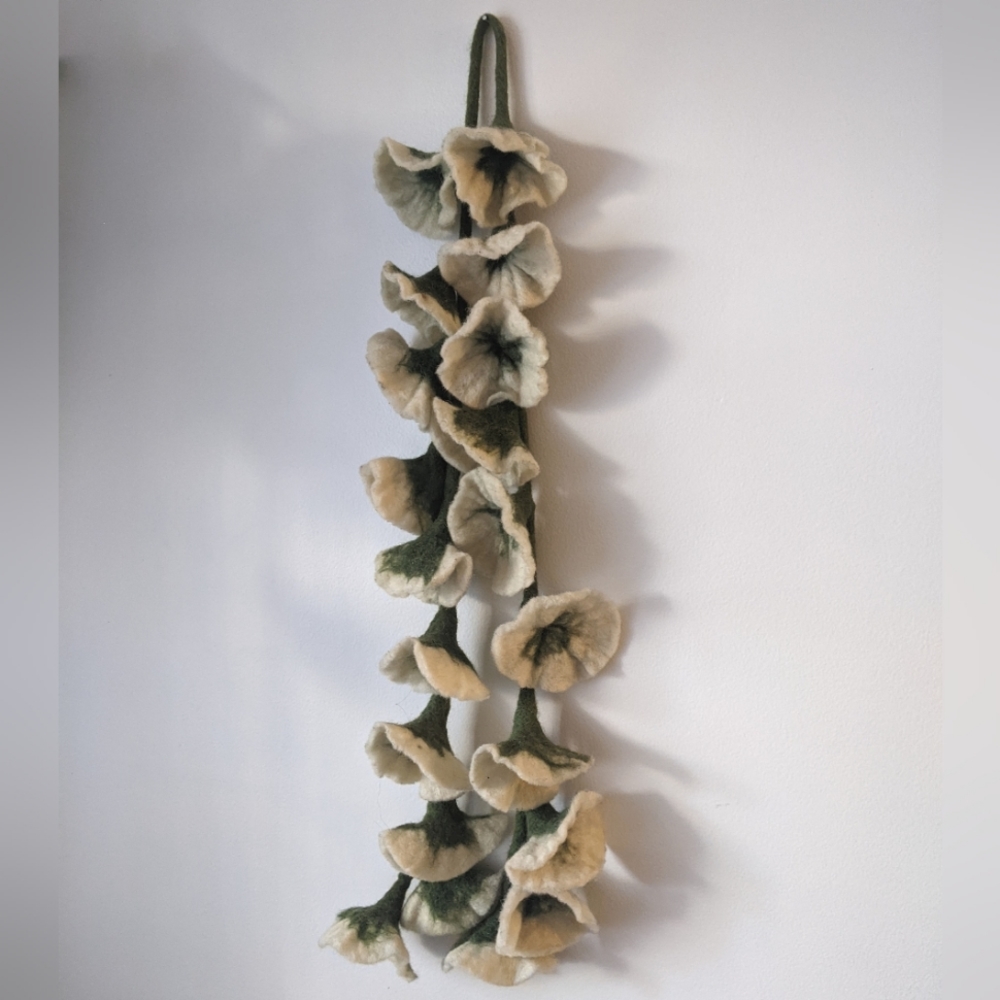 Hand Felted Lily Garland Scarf